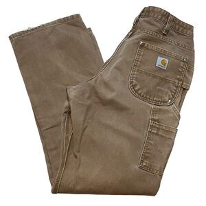 Carhartt Women's Straight Leg Work Pants in Brown